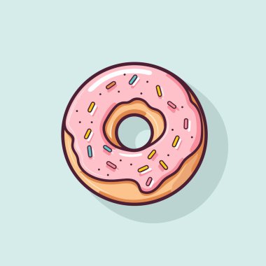 Pembe kremalı ve şekerli bir çörek.