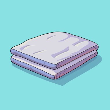 Mavi arka planda bir çift yatak.