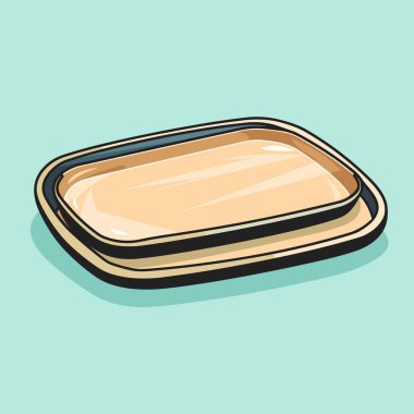 Mavi arka planda bir tepsi yemek.