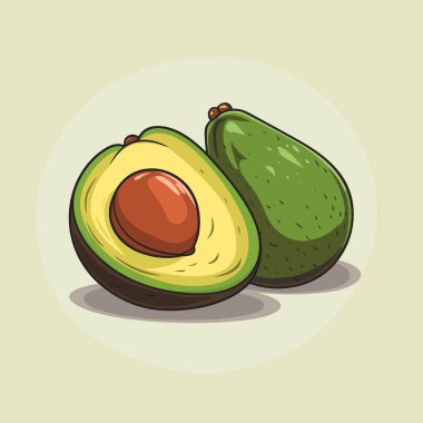 Birbirinin üstünde oturan bir çift avokado.