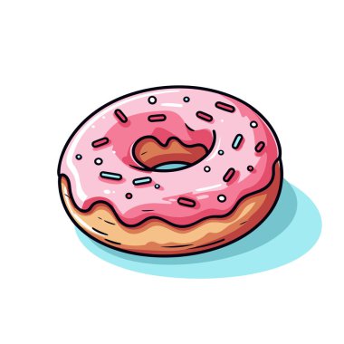 Pembe kremalı ve şekerli bir çörek.