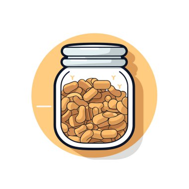 Masanın üstünde fıstıkla dolu bir kavanoz.