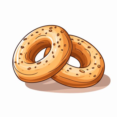 Birbirinin üzerine oturmuş bir çift çörek.