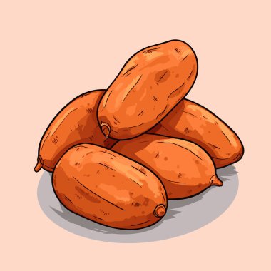 Pembe arka planda bir yığın tatlı patates