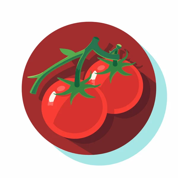 stock vector A red plate with two tomatoes on it