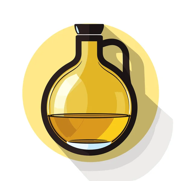 一个装有黄色液体的玻璃瓶 — 图库矢量图片