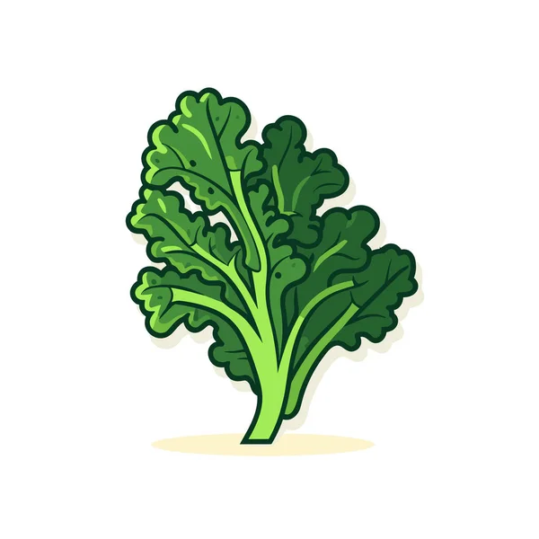 Bouquet Légumes Verts Feuillus Sur Fond Blanc — Image vectorielle