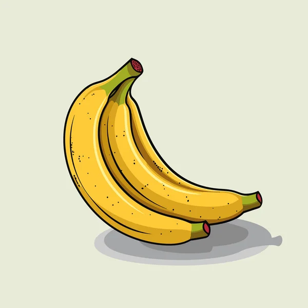 Par Bananas Sentado Cima Uma Mesa — Vetor de Stock