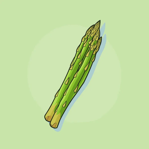 Asparago Verde Sfondo Verde — Vettoriale Stock