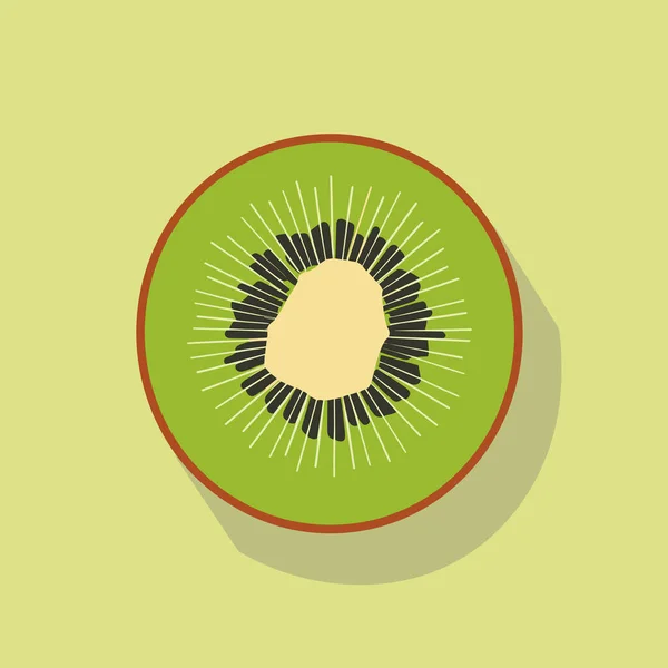 Eine Halbierte Kiwi Frucht Auf Grünem Hintergrund — Stockvektor
