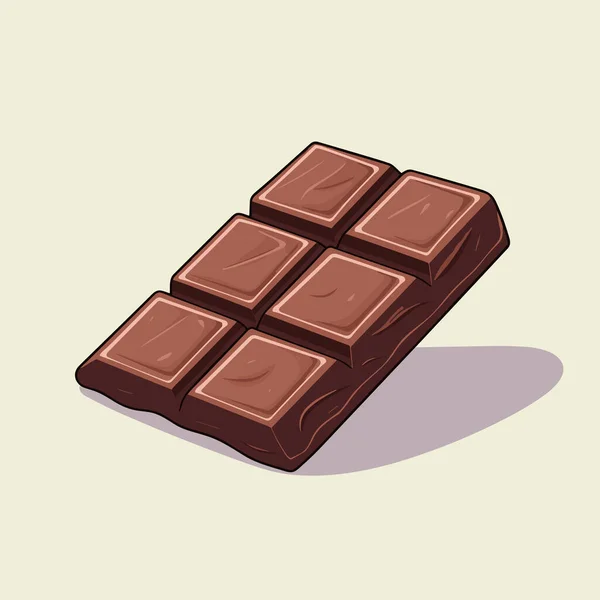 Een Bar Van Chocolade Een Witte Achtergrond — Stockvector