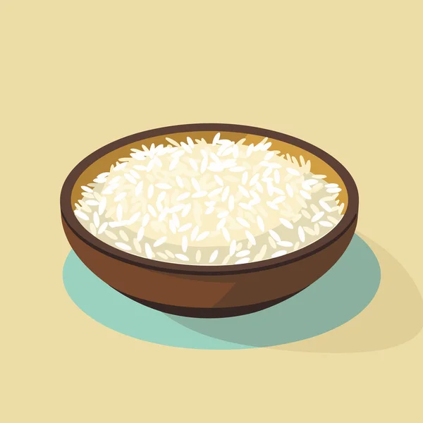 Eine Schüssel Gefüllt Mit Reis Auf Einem Tisch — Stockvektor
