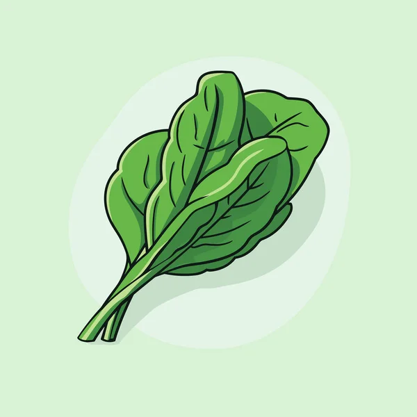 Ένα Πράσινο Φυλλώδες Λαχανικό Ανοιχτό Πράσινο Φόντο — Διανυσματικό Αρχείο