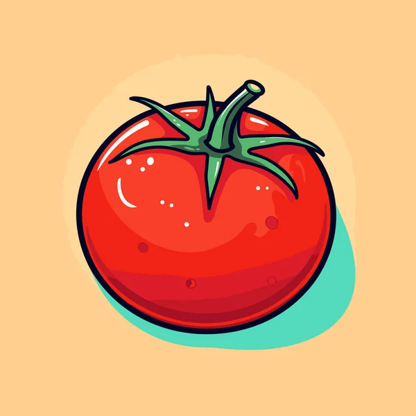 Rysunek Pomidora Żółtym Tle — Wektor stockowy