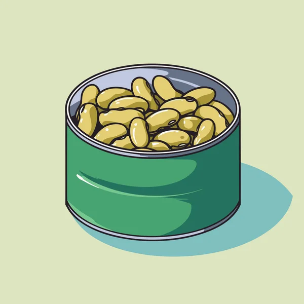 Eine Dose Erdnüsse Auf Einem Tisch — Stockvektor