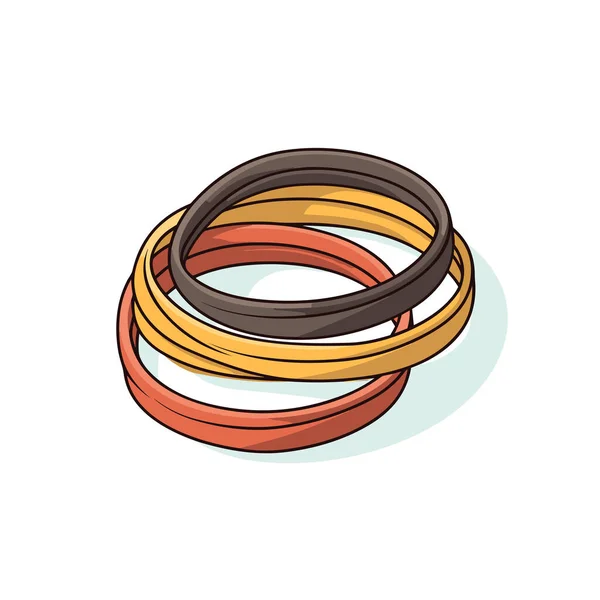 Une Pile Bracelets Différentes Couleurs Sur Fond Blanc — Image vectorielle