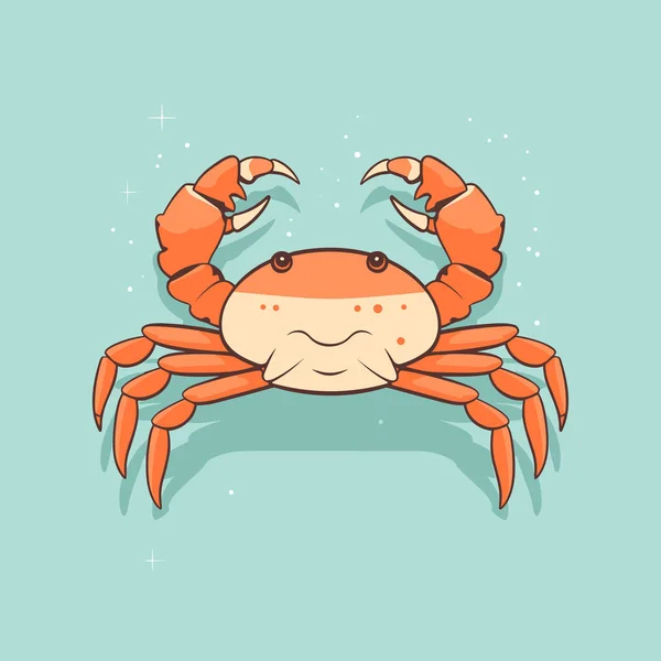 Crabe Sur Fond Bleu — Image vectorielle