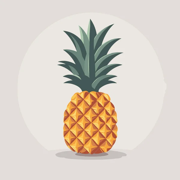 Beyaz Zemin Üzerinde Bir Ananas — Stok Vektör