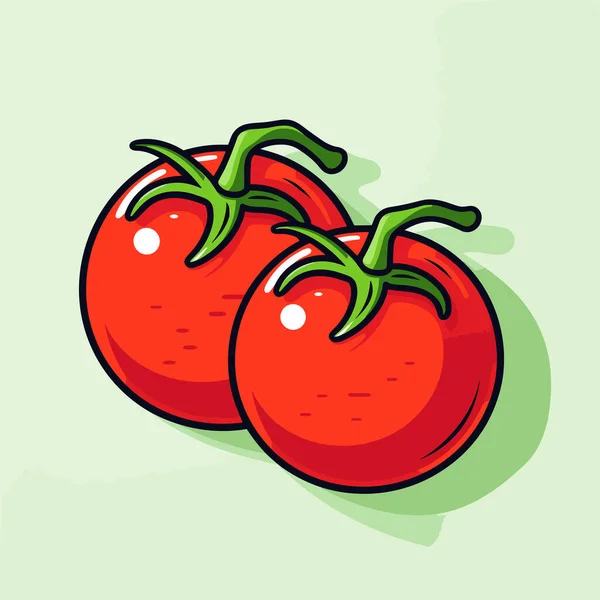 Ein Paar Tomaten Übereinander Sitzen — Stockvektor