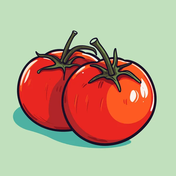 Quelques Tomates Assises Les Unes Sur Les Autres — Image vectorielle