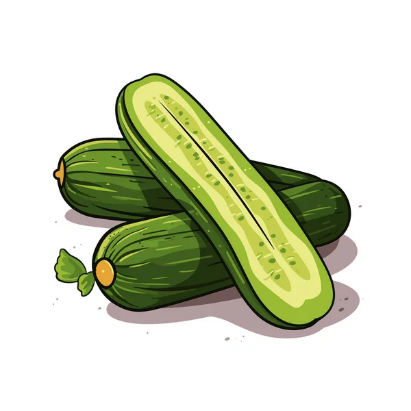 Couple Cucumbers Sitting Next Each Other — Stock Vector