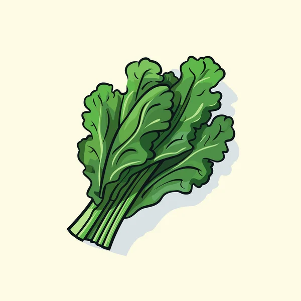 Beyaz Arka Planda Yeşil Yapraklı Sebzeler — Stok Vektör