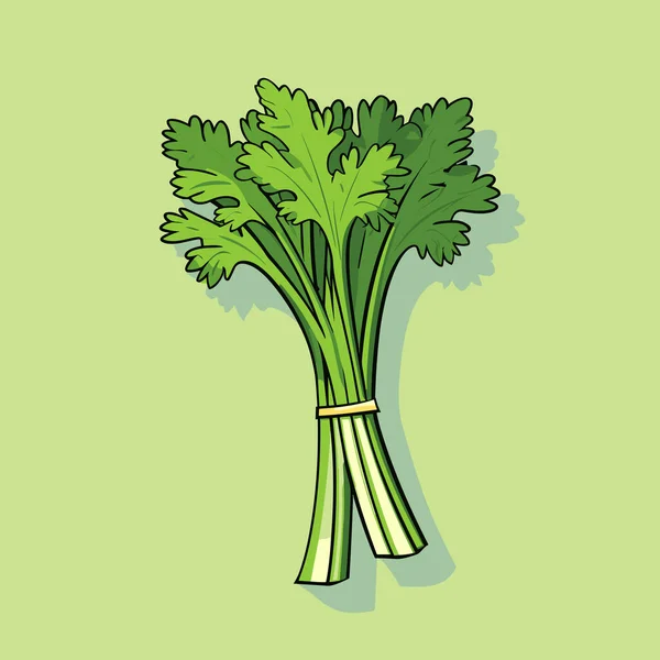 Eine Zeichnung Eines Bündels Brokkoli Auf Grünem Hintergrund — Stockvektor