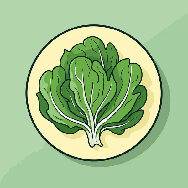 Ein Teller Salat Auf Grünem Hintergrund — Stockvektor