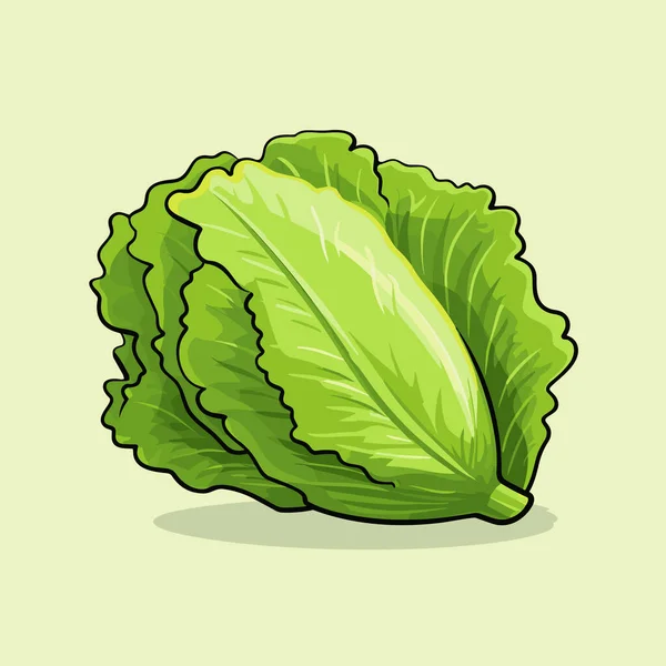 Green Leafy Vegetable Light Green Background — Stock Vector