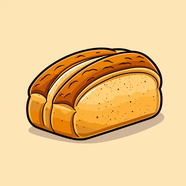 黄色の背景にパンのローフ — ストックベクタ