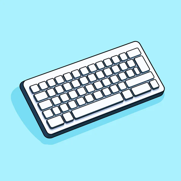 青い背景のコンピュータキーボード — ストックベクタ