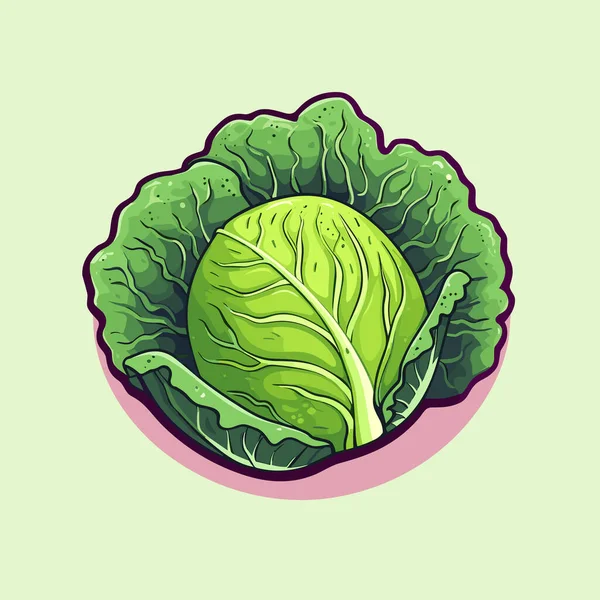 薄緑色の背景に緑の葉物野菜 — ストックベクタ