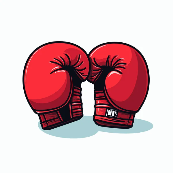 Pair Red Boxing Gloves Sitting Top Each Other — Stock Vector