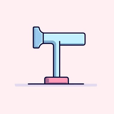 Pembe arka planda mavi ve pembe bir nesne.