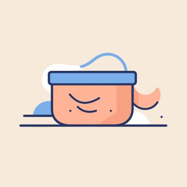 Uyuyan suratlı bir konteynerin düz bir simgesi