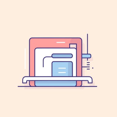 Bir bilgisayar ekranının düz çizgi simgesi