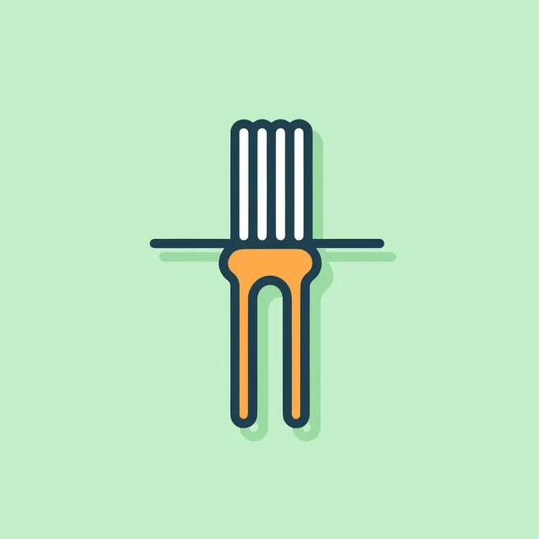 Une Fourchette Avec Couteau Qui Sort — Image vectorielle