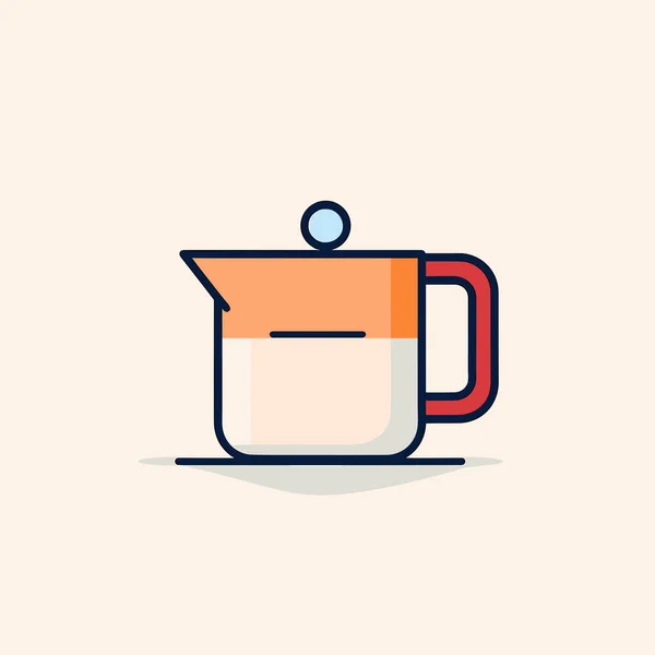 Une Tasse Café Avec Couvercle Sur Fond Blanc — Image vectorielle