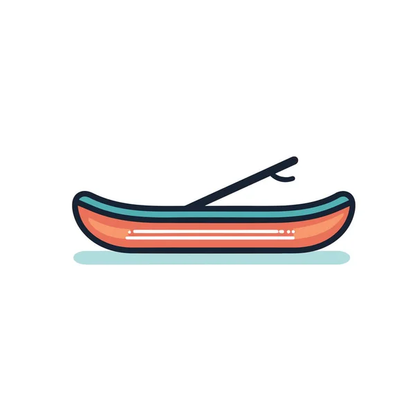 Човен Веслами Воді — стоковий вектор