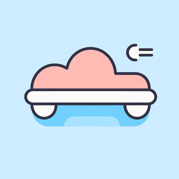 Cloud Floating Top Blue Background — Stock Vector