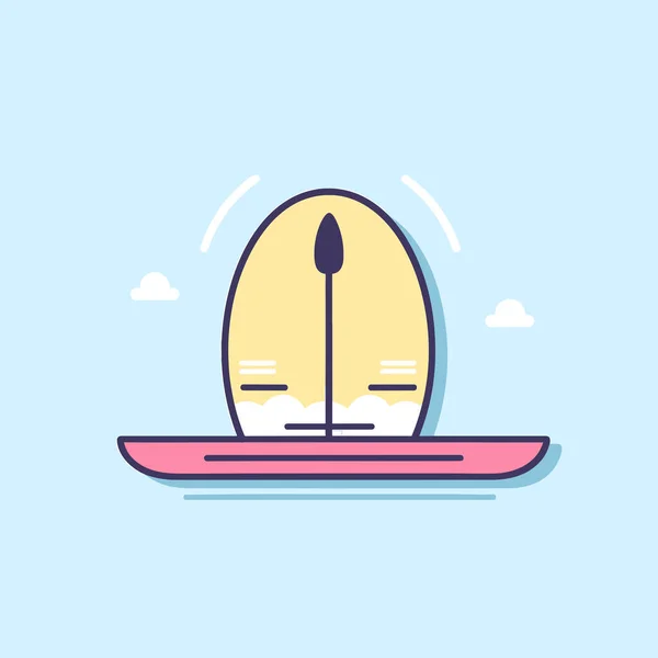 Huevo Sentado Plato Con Una Lámpara Encima — Vector de stock
