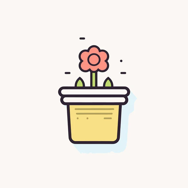 Flower Pot Flower — Stock Vector