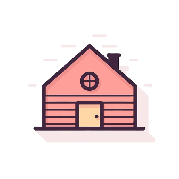 Ein Haus Mit Tür Und Fenster — Stockvektor