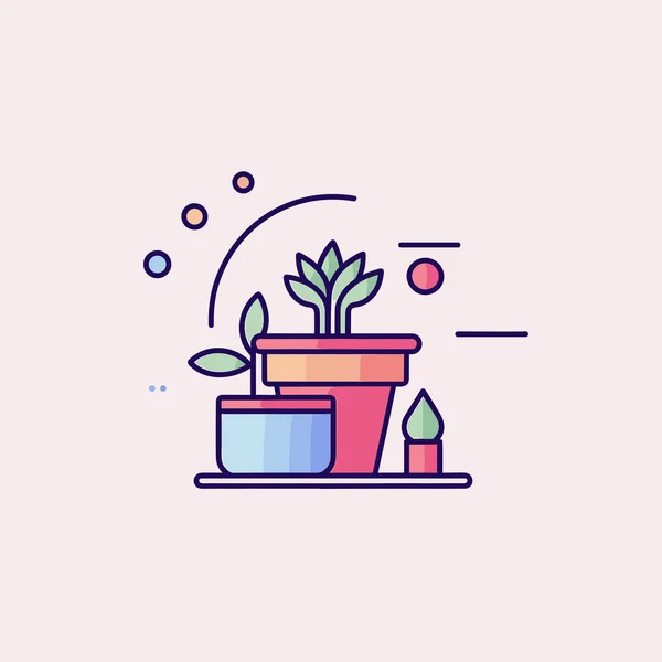 Une Plante Pot Assise Sur Une Table — Image vectorielle