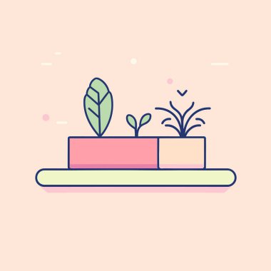 Üstünde bitki olan bir saksı.