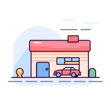 Önünde bir araba olan bir ev.