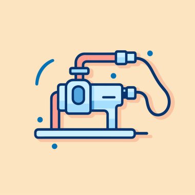 Üzerinde hortum olan bir makine.