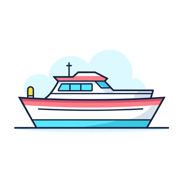 Barco Flotando Sobre Cuerpo Agua — Vector de stock