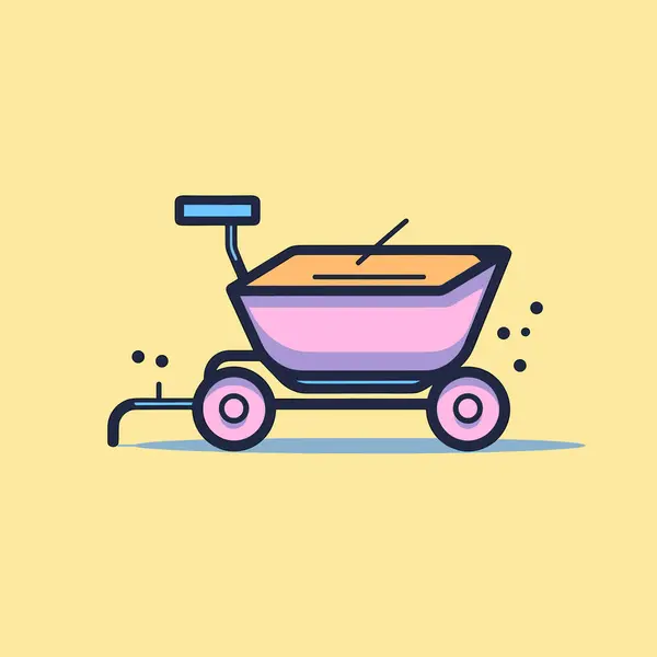黄色の背景をした赤ん坊の馬車 — ストックベクタ