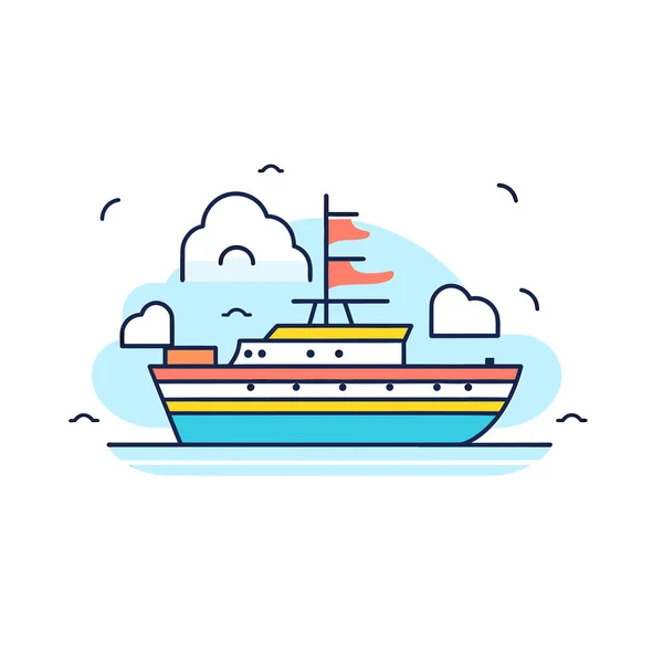 Plavební Loď Plovoucí Oceánu — Stockový vektor